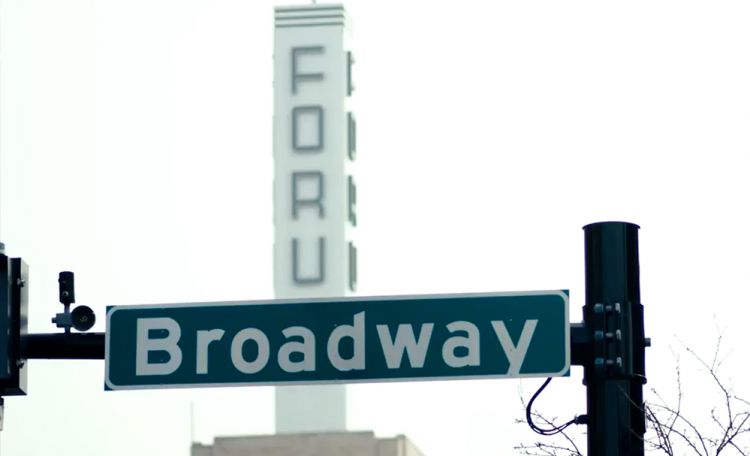 Broadway street sign in Fargo