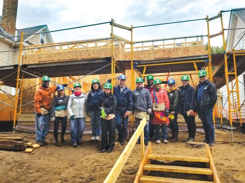 Bush Foundation staff volunteer at Habitat for Humanity